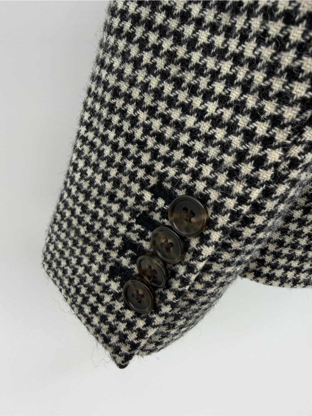 J. Crew Regent Houndstooth Wool Blazer Coat Black Ivory Size 16 - Picture 6 of 10